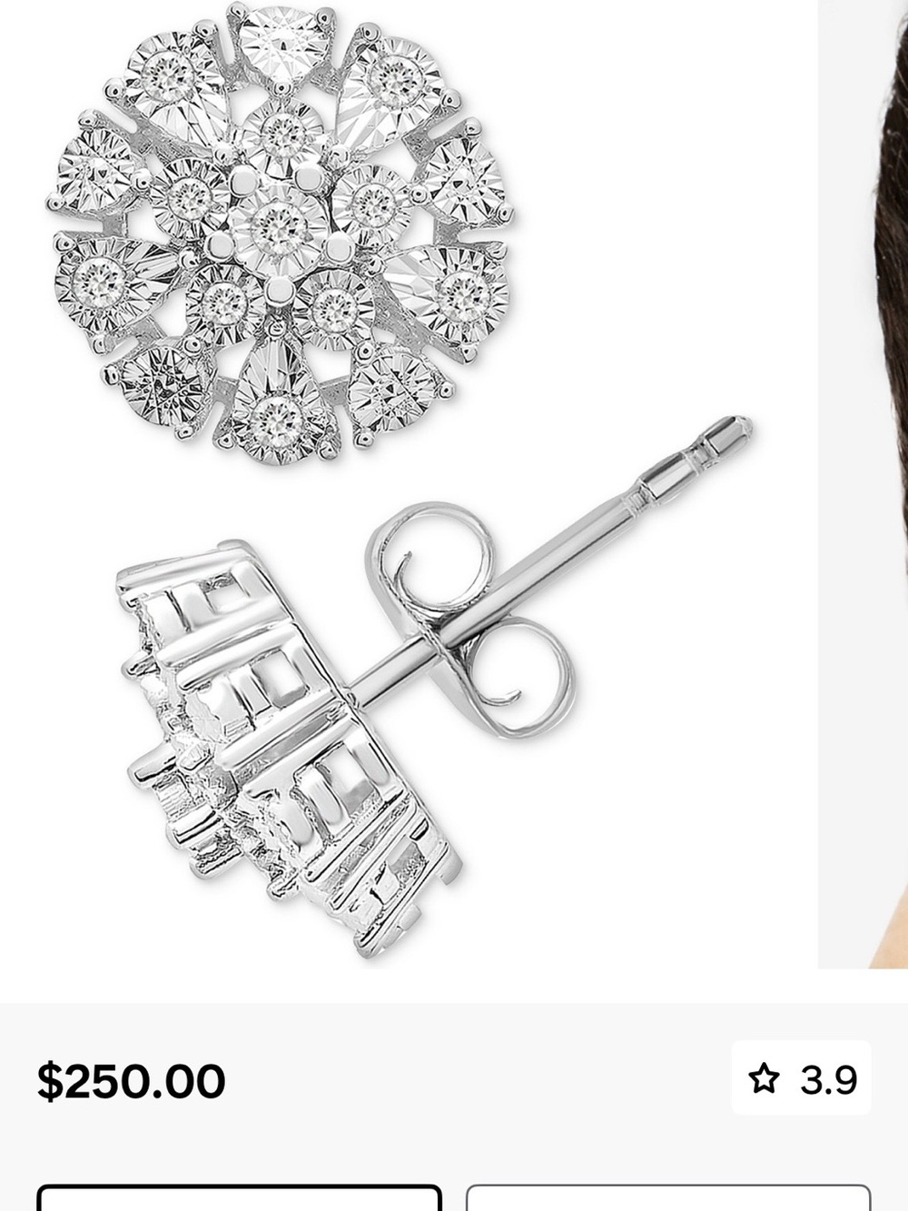 Silver Crystal Cluster Stud Earrings - Women Jewelry